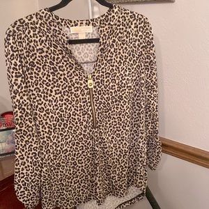 Michael Kors half zip size M blouse